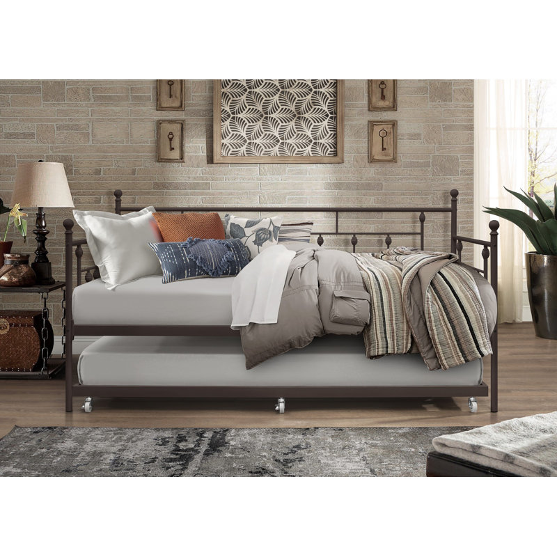 Andover Mills™ Alayna Twin Iron Daybed with Trundle & Reviews Wayfair.ca